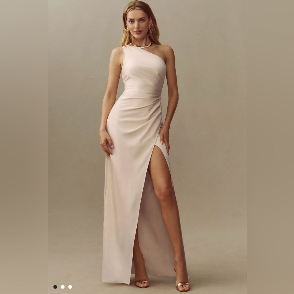 Bhldn Scottie One Shoulder Side Slit Maxi Dress Size 8